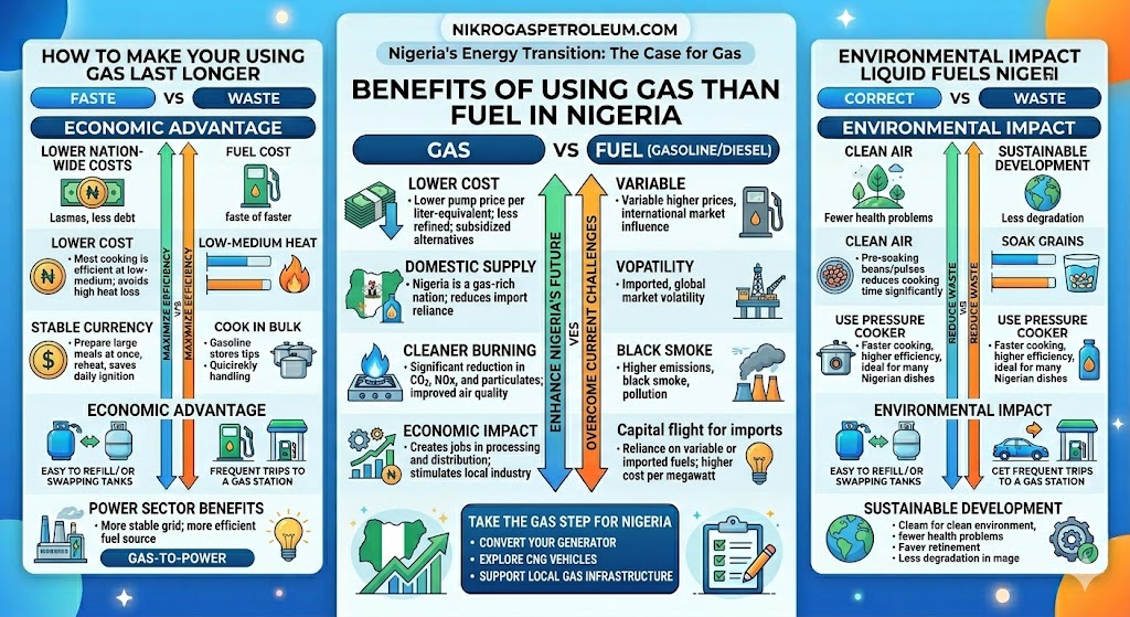 Benefits Of Using Gas Than Fuel In Nigeria